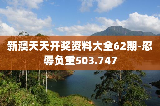 新澳天天开奖资料大全62期-忍辱负重503.747