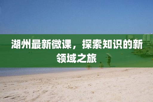 湖州最新微课，探索知识的新领域之旅