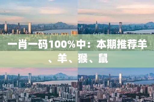 一肖一码100%中：本期推荐羊、羊、猴、鼠