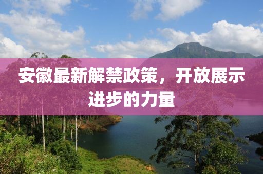 安徽最新解禁政策，开放展示进步的力量