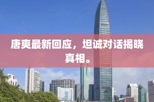 唐爽最新回应，坦诚对话揭晓真相。