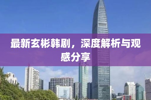 最新玄彬韩剧，深度解析与观感分享