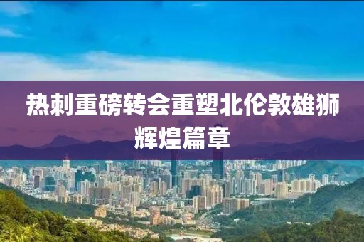 热刺重磅转会重塑北伦敦雄狮辉煌篇章
