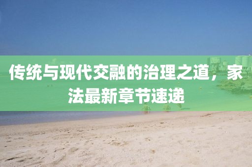 传统与现代交融的治理之道，家法最新章节速递