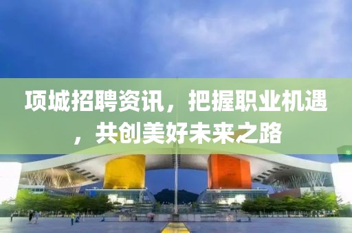 项城招聘资讯，把握职业机遇，共创美好未来之路