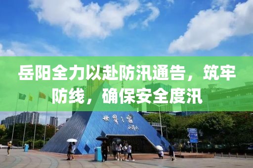 岳阳全力以赴防汛通告，筑牢防线，确保安全度汛