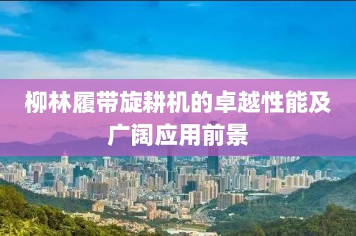 柳林履带旋耕机的卓越性能及广阔应用前景