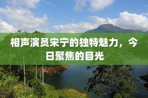 相声演员宋宁的独特魅力，今日聚焦的目光