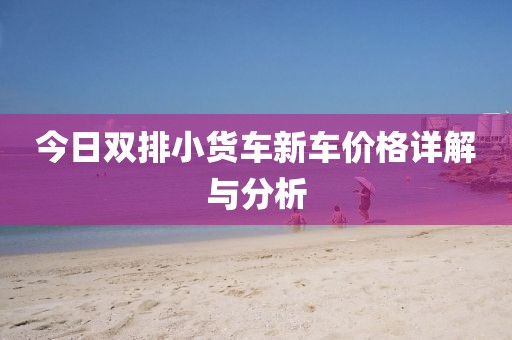 今日双排小货车新车价格详解与分析