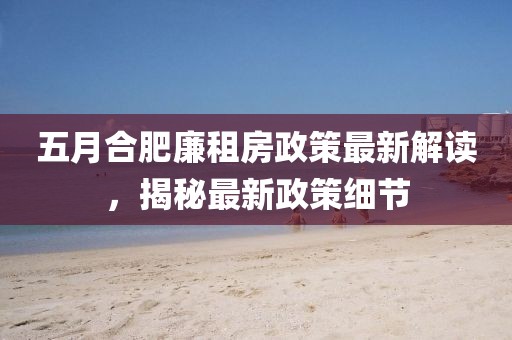 五月合肥廉租房政策最新解读，揭秘最新政策细节