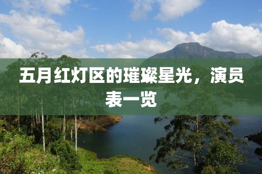 五月红灯区的璀璨星光，演员表一览