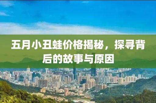 五月小丑蛙价格揭秘，探寻背后的故事与原因