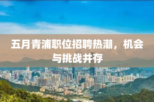 五月青浦职位招聘热潮，机会与挑战并存