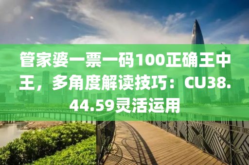 管家婆一票一码100正确王中王，多角度解读技巧：CU38.44.59灵活运用