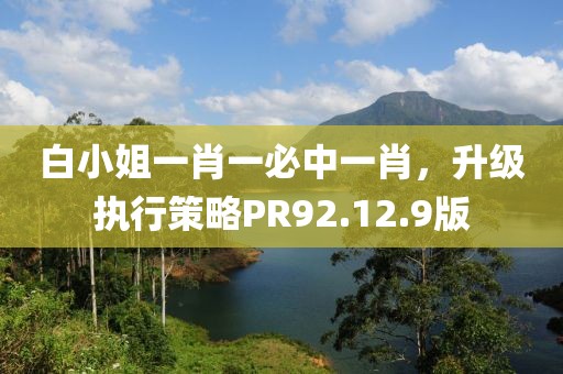 白小姐一肖一必中一肖，升级执行策略PR92.12.9版