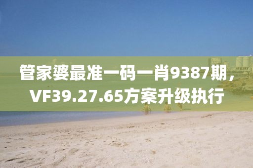 管家婆最准一码一肖9387期，VF39.27.65方案升级执行