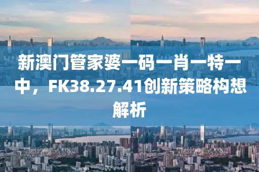 新澳门管家婆一码一肖一特一中，FK38.27.41创新策略构想解析