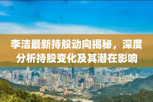 李洁最新持股动向揭秘，深度分析持股变化及其潜在影响